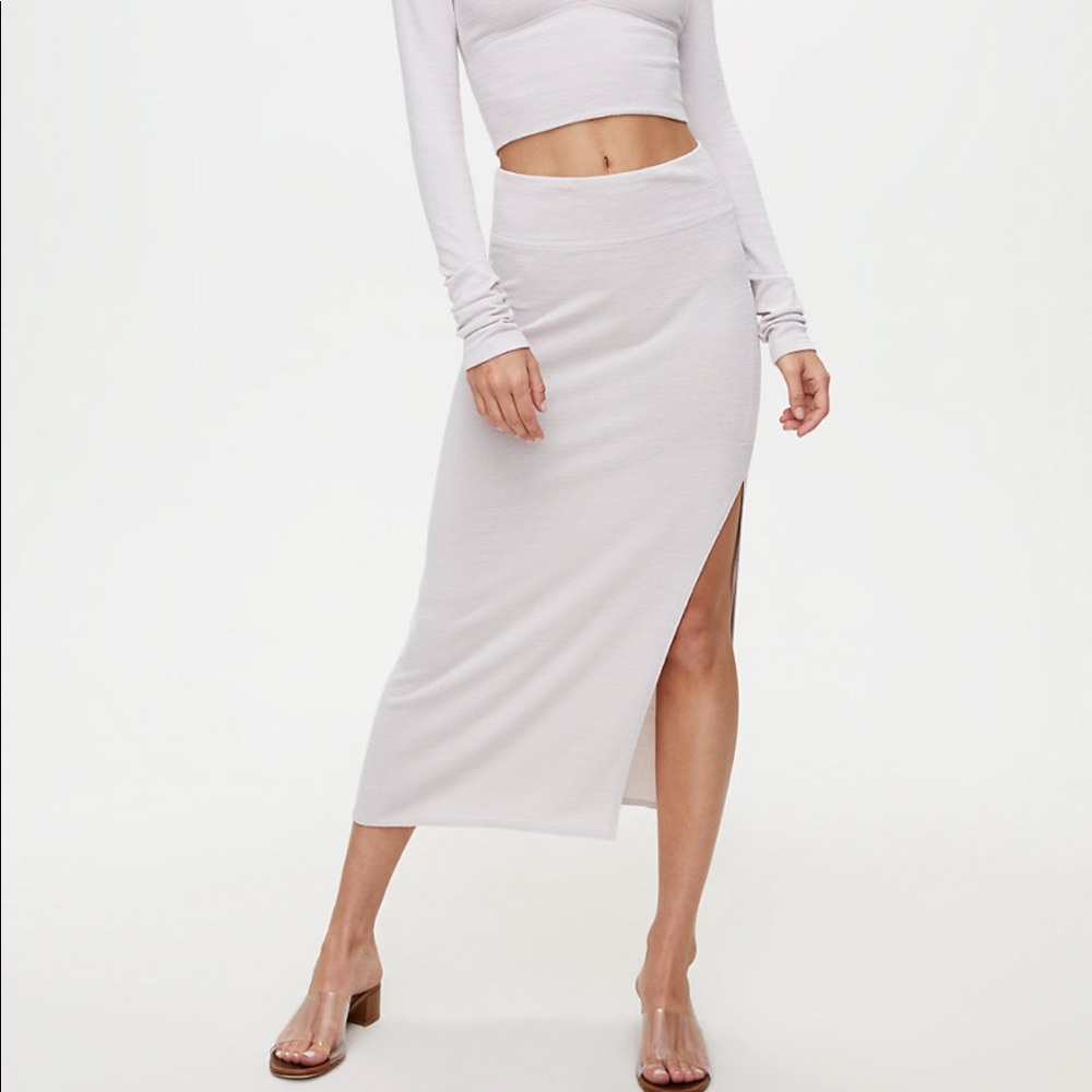 🌟 Aritzia Wilfred Free Shield Maxi Skirt Grey